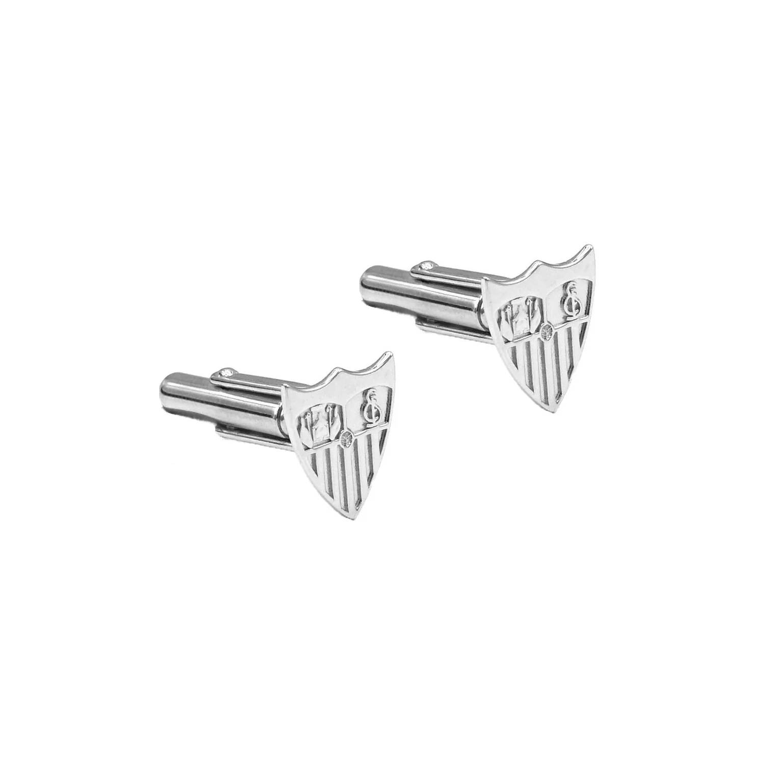 Gemelos de plata con escudo