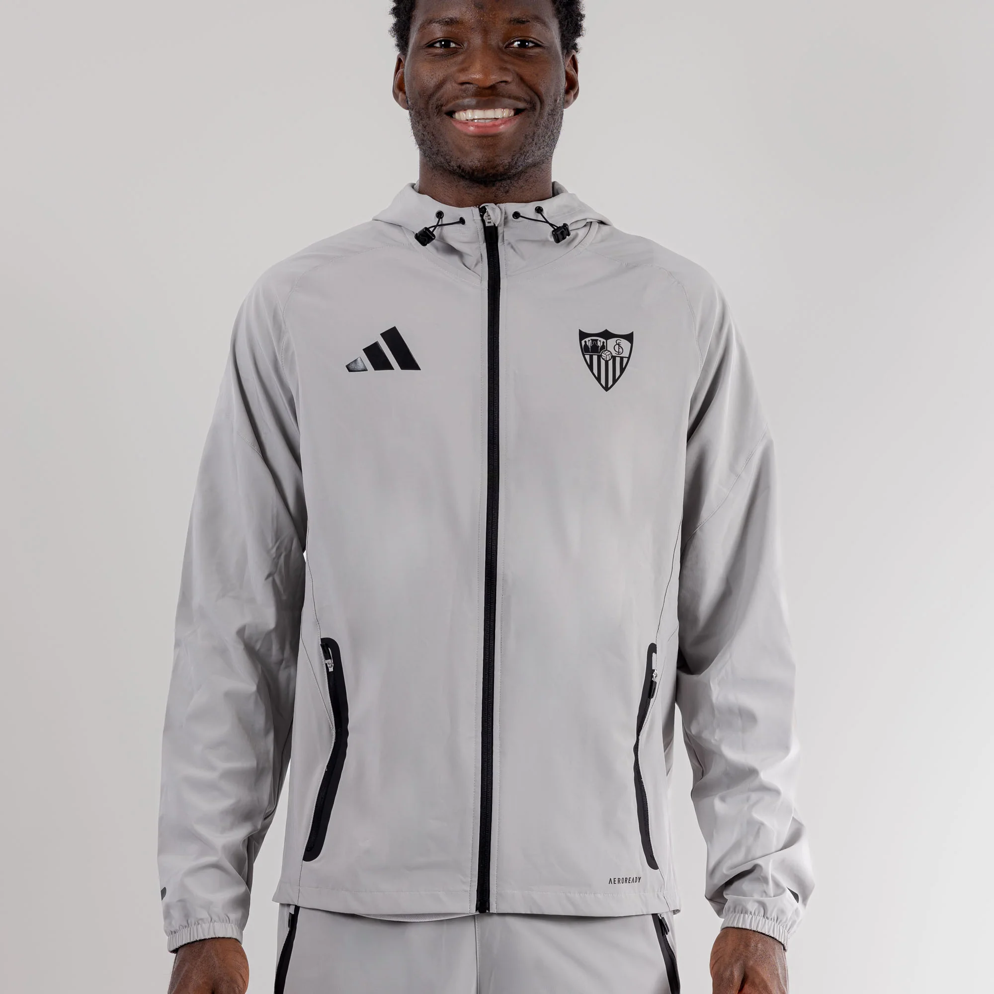 Sudadera adulto con capucha Sevilla FC gris - Image 3